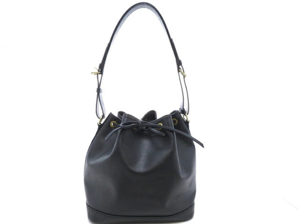 LOUIS VUITTON Epi Noe Noir Black Drawstring Shoulder Bag Black
